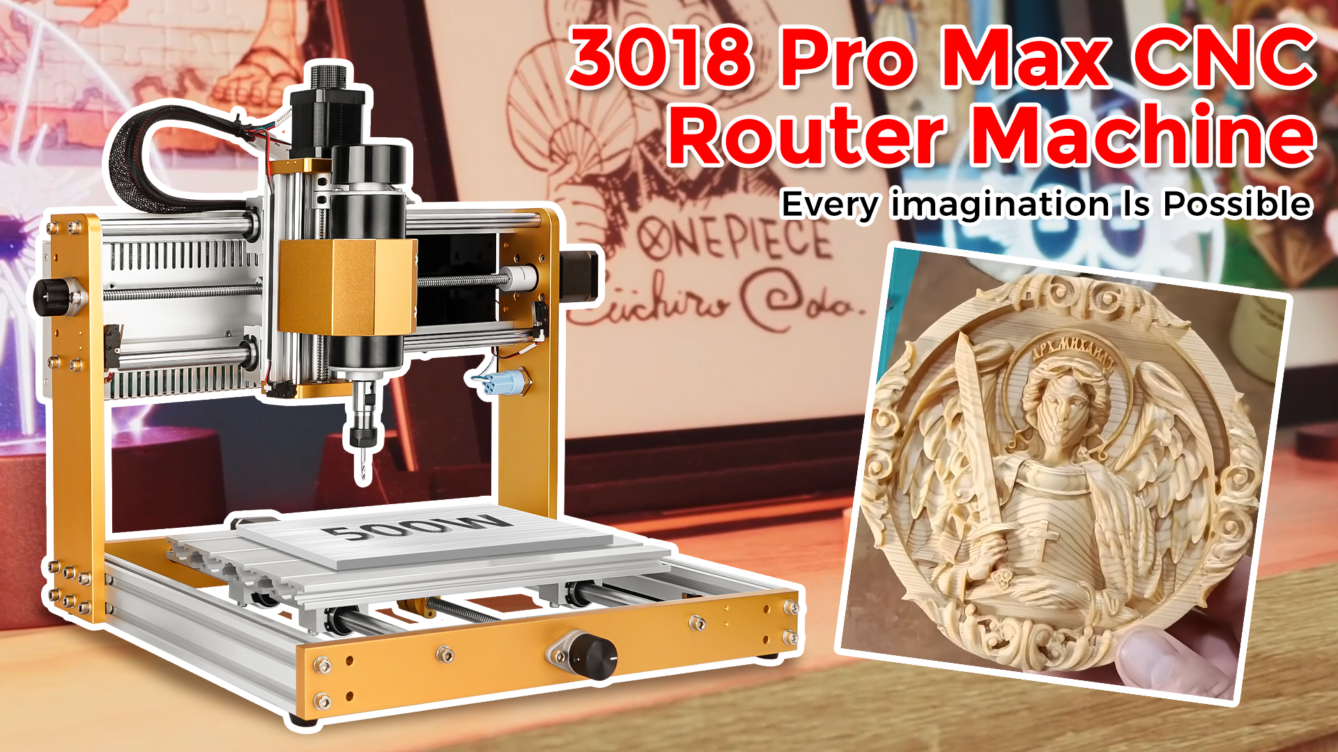 LUNYEE 3018 PRO MAX CNC Machine 500W All-Metal 3 Axis CNC Router